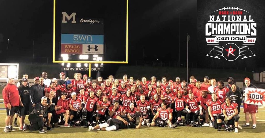 The 2019 Boston Renegades, Women’s Football Alliance National Champions. ©2019 Mitzi Vélez Lorenzana