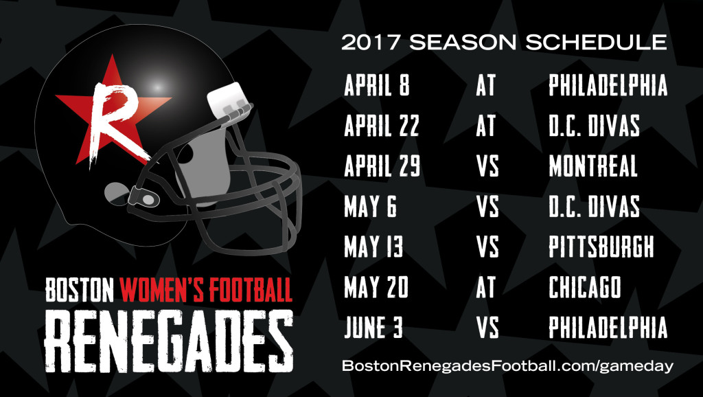 Boston Renegades 2017 Schedule